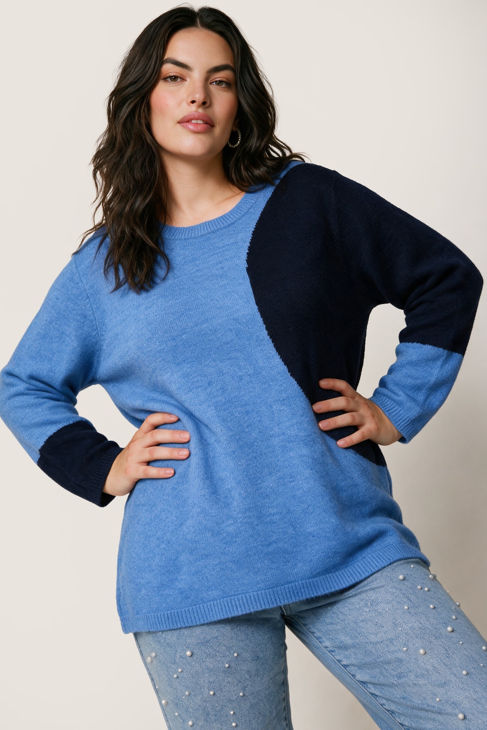 Pullover, Classic Fit, farbiger Kreis , Langarm