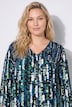 Kleid, A-Linie, gekräuselte Quernaht, 3/4-Ärmel