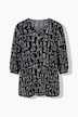 Bluse, A-Linie, Muster, V-Ausschnitt