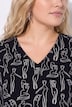 Bluse, A-Linie, Muster, V-Ausschnitt