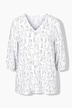 Bluse, A-Linie, Muster, V-Ausschnitt