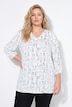 Bluse, A-Linie, Muster, V-Ausschnitt