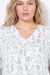 Bluse, A-Linie, Muster, V-Ausschnitt