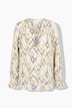 Bluse, A-Linie, Muster, Langarm mit Volant