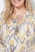 Bluse, A-Linie, Muster, Langarm mit Volant
