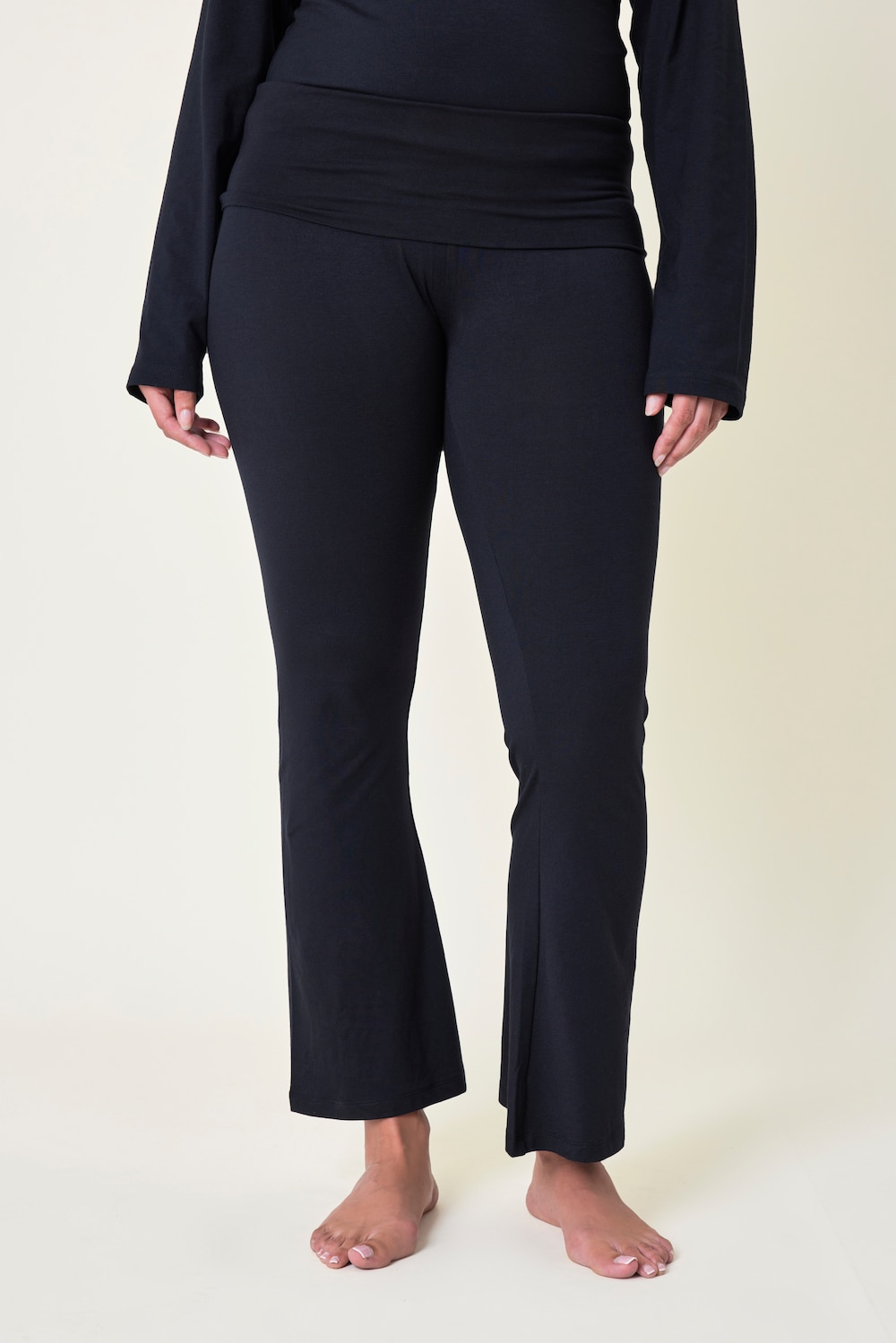 Yoga-Leggings, Skinny Fit, Schlag, Umschlagbund