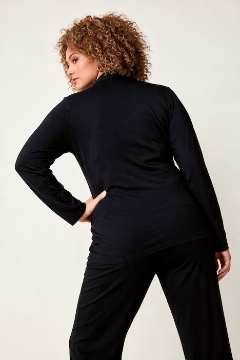 T-shirt de yoga, coupe Slim Fit, col montant et décolleté aspect cache-cœur