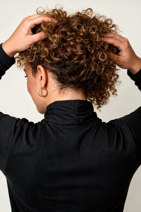 T-shirt de yoga, coupe Slim Fit, col montant et décolleté aspect cache-cœur