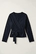 Yoga-Wickelshirt, Fitted Fit, seitliches Bindeband
