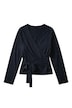 Yoga-Wickelshirt, Fitted Fit, seitliches Bindeband