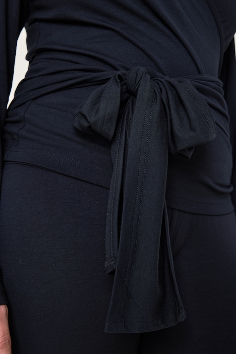 Yoga-Wickelshirt, Fitted Fit, seitliches Bindeband