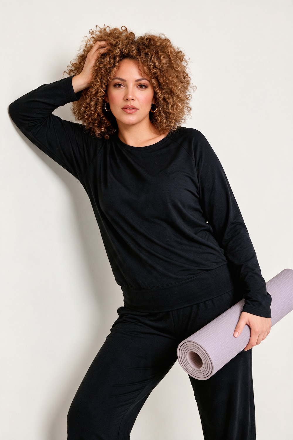 Yoga-Shirt, Relaxed Fit, breiter Elastikbund