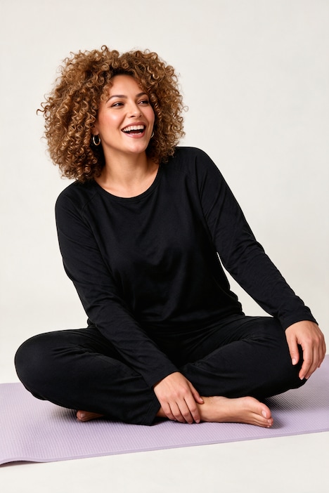 Yoga-Shirt, Relaxed Fit, breiter Elastikbund