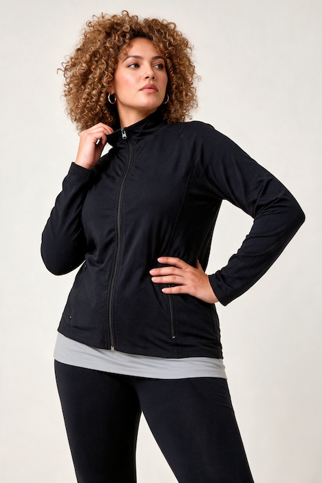 Yoga-Jacke, Fitted Fit, Stehkragen, Zipper