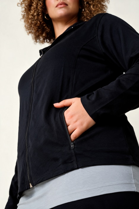 Yoga-Jacke, Fitted Fit, Stehkragen, Zipper
