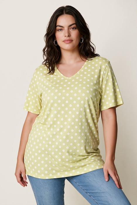T-Shirt, Relaxed Fit, Punkte, Seitenschlitze
