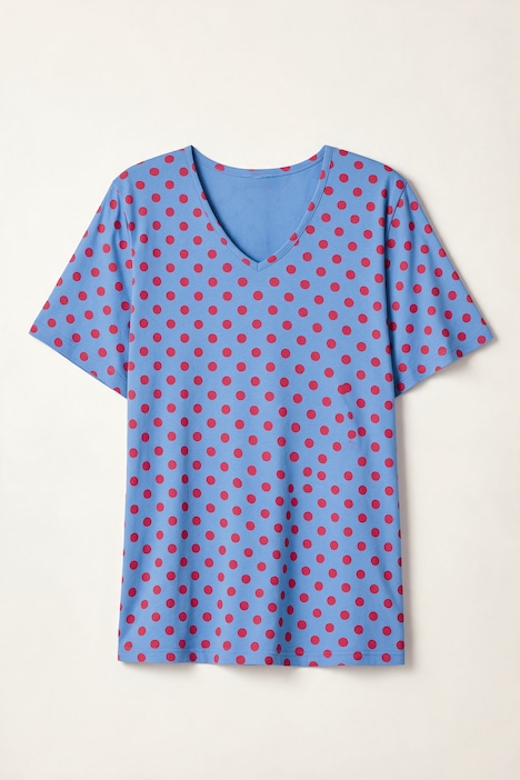 T-Shirt, Relaxed Fit, Punkte, Seitenschlitze