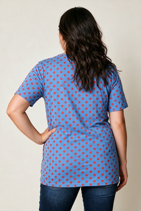 T-Shirt, Relaxed Fit, Punkte, Seitenschlitze