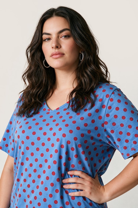 T-Shirt, Relaxed Fit, Punkte, Seitenschlitze
