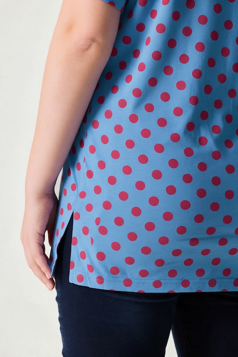 T-Shirt, Relaxed Fit, Punkte, Seitenschlitze