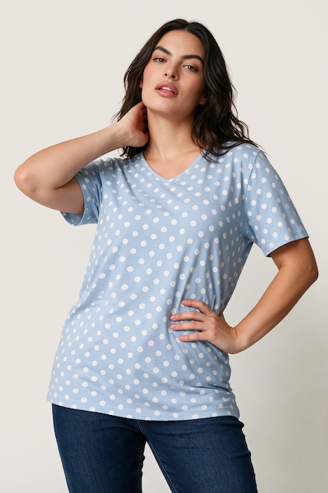 T-Shirt, Relaxed Fit, Punkte, Seitenschlitze