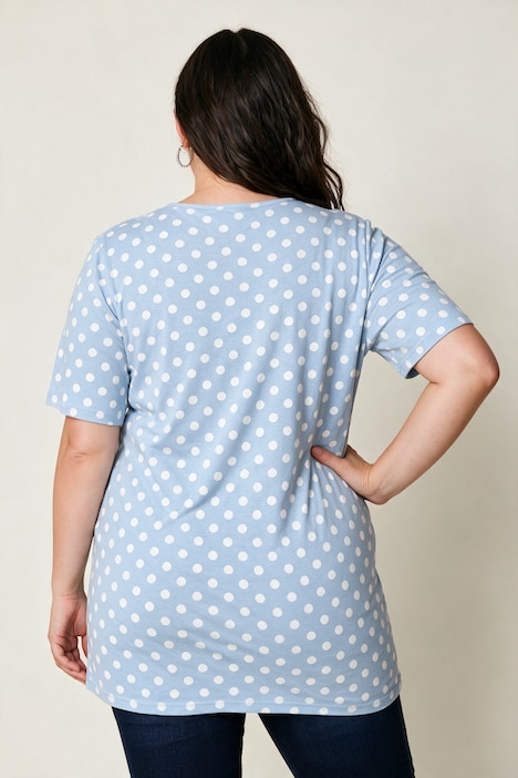 T-Shirt, Relaxed Fit, Punkte, Seitenschlitze