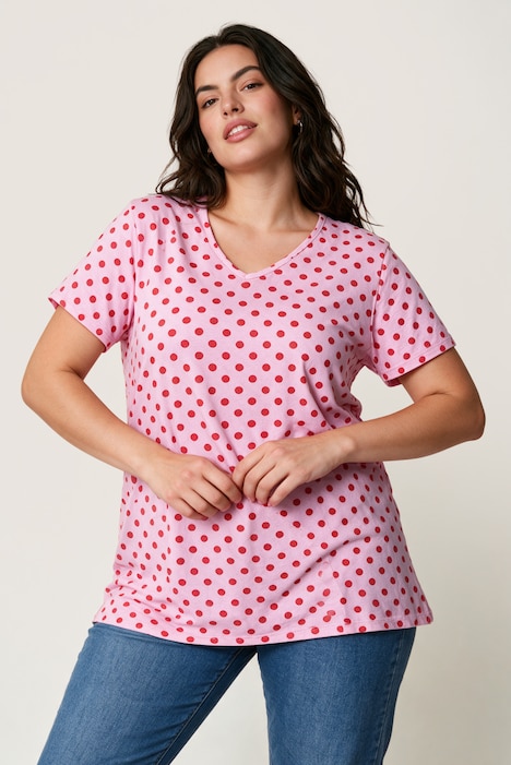 T-Shirt, Relaxed Fit, Punkte, Seitenschlitze