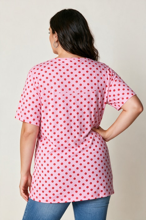 T-Shirt, Relaxed Fit, Punkte, Seitenschlitze