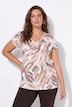 T-Shirt, oversized, Flammjersey, V-Ausschnitt, Halbarm