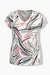 T-Shirt, oversized, Flammjersey, V-Ausschnitt, Halbarm