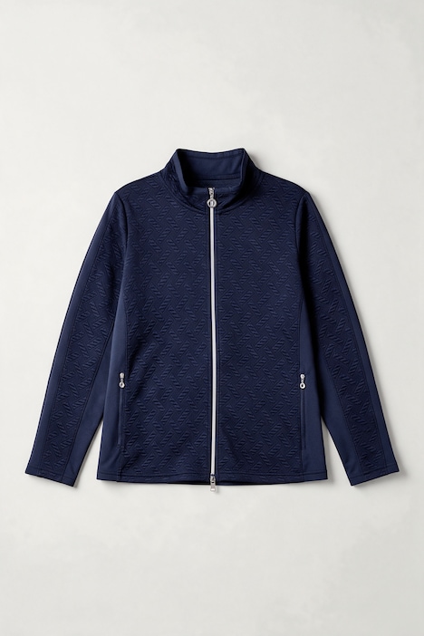 Veste en molleton coupe Slim Fit, matière extensible avec motif gaufré, fermeture zippée à double sens
