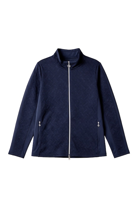 Sweatjacke, Slim Fit, Stretch mit Prägung, 2-Wege-Zipper
