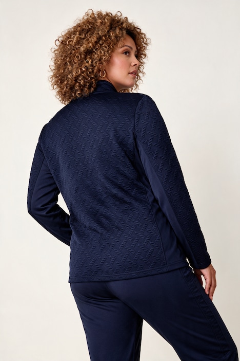 Veste en molleton coupe Slim Fit, matière extensible avec motif gaufré, fermeture zippée à double sens