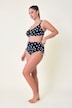 Bikini-Slip, Dots, Raffband, Vorderfutter