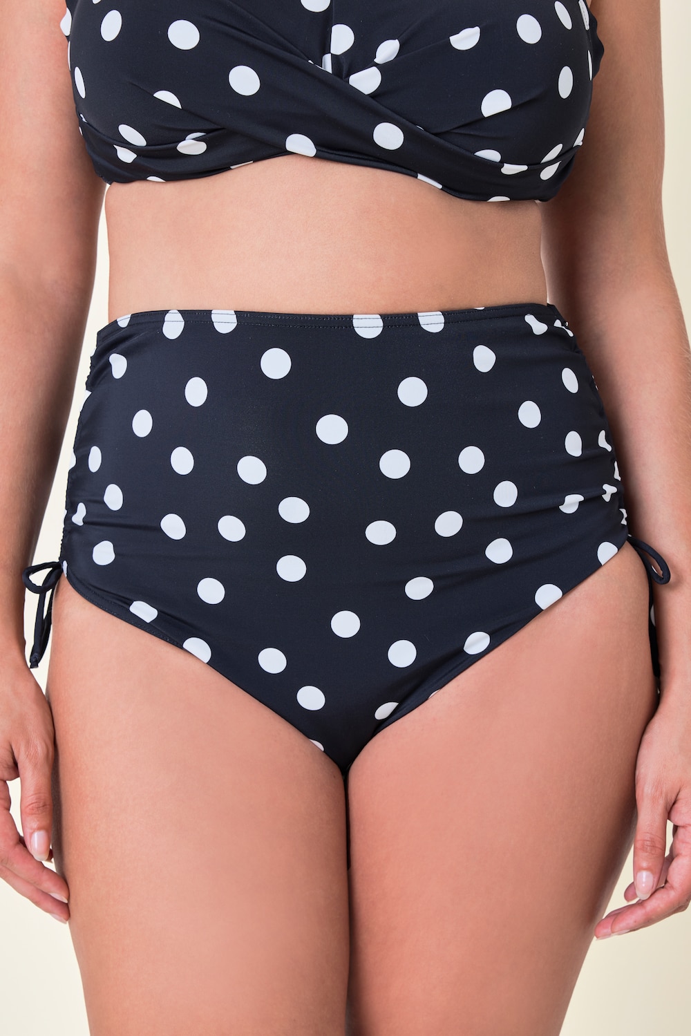 Bikini-Slip, Dots, Raffband, Vorderfutter