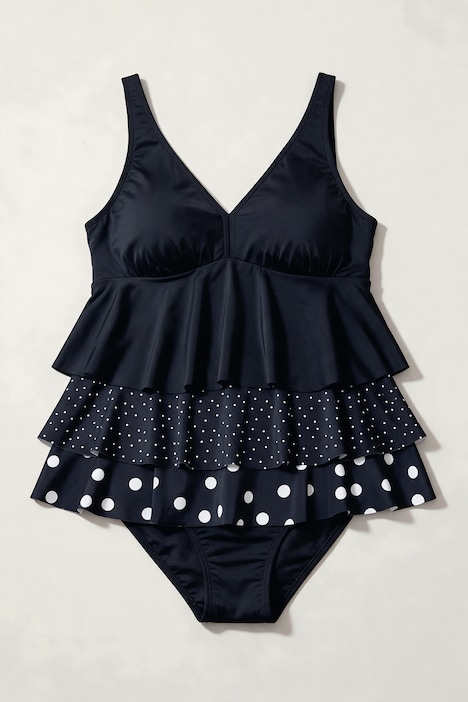 Tankini-Top, Volants mit Dots