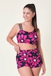 Bikini à fleurs, bonnets souples, trois bretelles, matière recyclée