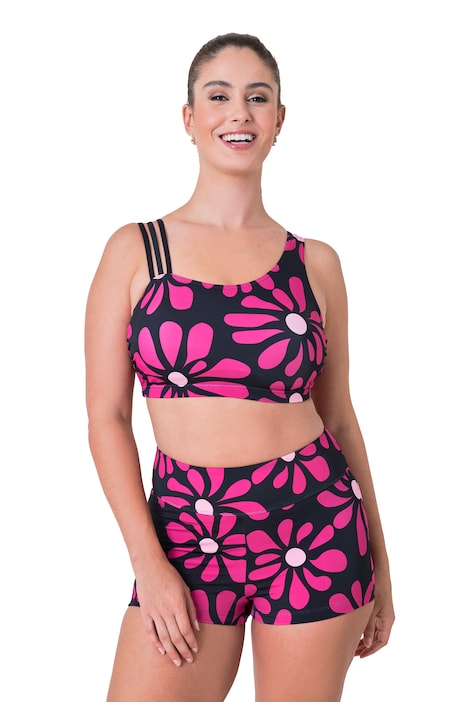 Bikini, Blumen, Softcups, Dreier-Träger, recycelt